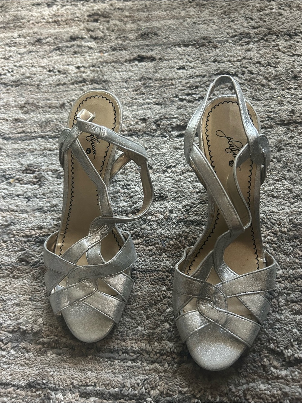 Women's Silver Strappy Dress Heels - Unbranded - Picture 1 of 5